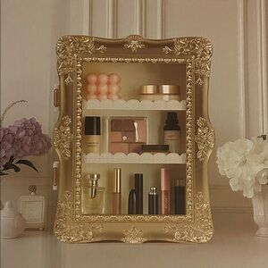 New Viral Gold Gilded Display Shelf cabinet wit canbe mounted or sat on counter